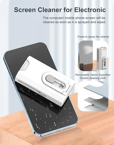 Vista 7 de Kit de limpieza para Airpod 8 en 1 Kit de limpieza multifunción para teléfono celular, auriculares, cámara, PC, dispositivos inteligentes, limpieza