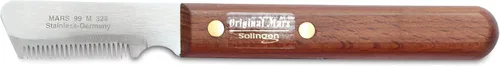 Mars - Cuchillo profesional para pelar perros, herramienta de aseo para dientes inclinados medianos con borde cónico, diestro