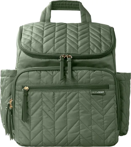 Vista 16 de Skip Hop Mochila Bolsa de Pañales: Forma, Bolsa de viaje para bebé multifunción con cambiador y accesorio para cochecito, negro azabache