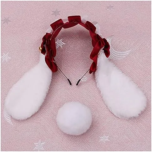 Vista 7 de Faylay Cosplay Girl - Diadema de peluche con orejas de conejo, accesorio para la cabeza