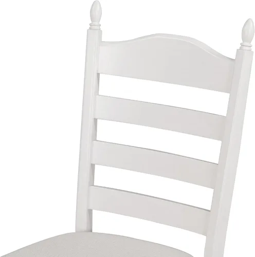 Vista 6 de Juego de mesa de comedor funcional retro de 5 piezas, mesa de comedor redonda extensible de madera y 4 sillas de comedor tapizadas para restaurante