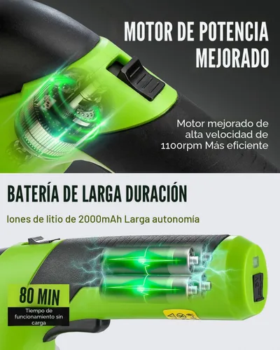Vista 3 de WORKPRO - Cizalla manual 2 en 1 para césped, setos y arbustos, inalámbrica, de 7.2 V, cizalla eléctrica con batería de litio recargable, incluye