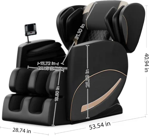 Vista 2 de KEIKI Silla reclinable de masaje Zero Gravity con 10 rodillos de masaje, terapia de presión de aire de cuerpo completo, lumbar y piernas calentadas