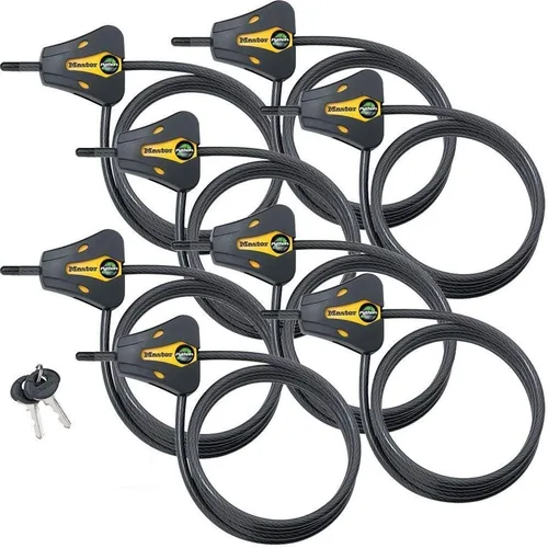 Vista 10 de Master Lock - Cerraduras de cable ajustables Python con 4 llaves, modelo # 8419KA-2