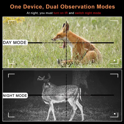 Vista 4 de Bestsight Alcance de visión nocturna para rifle con CCD y linterna para alcance del rifle, de noche al aire libre, óptica de caza