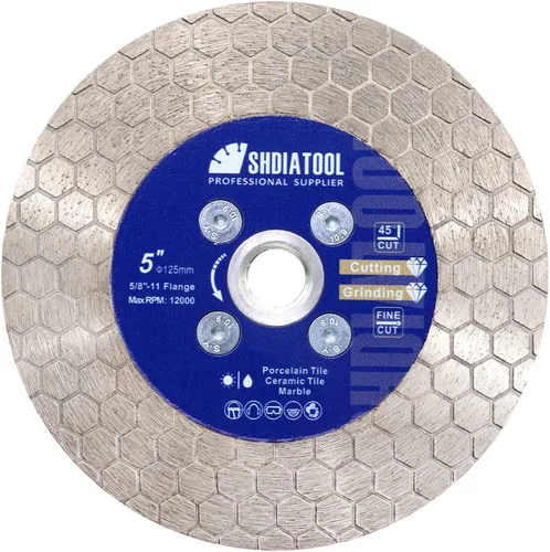 Vista 17 de SHDIATOOL Hoja de sierra de diamante de 4 pulgadas, rueda de disco de molienda de corte de azulejos de 4.134 in para piedra artificial de granito
