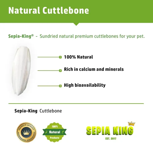 Vista 4 de Extra grande - Suplemento de calcio 100% natural - Cuttlebone Premium Perfecto para pájaros, tortugas, caracoles, reptiles - Paquete de 3