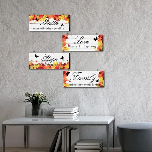 Vista 2 de 4 decoraciones de otoño de 10 x 4 pulgadas para decoración de pared