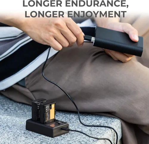 Vista 7 de K&F Concept Cargador de batería LP-E6/LP-E6N/LP-E6NH, doble ranura tipo C/cargador micro USB para Canon EOS R5 R6 RP R7, 5D 6D Mark IV, 5D Mark III