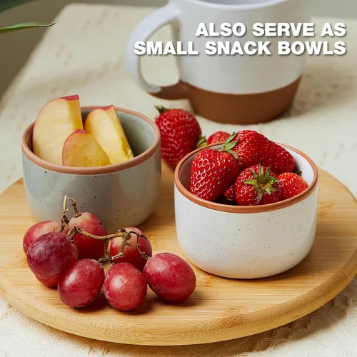 Vista 3 de Morandi Color Ramekins - Juego de 6, 6 onzas, aptos para horno, cuencos de porcelana para ramekin, mini moldes para tartas de queso, fuente pequeña