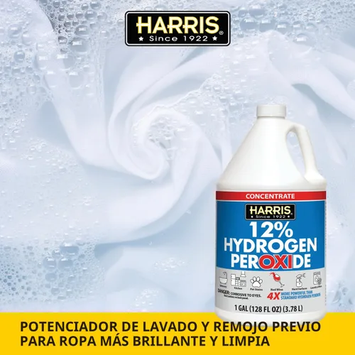 Vista 4 de HARRIS Peróxido de hidrógeno concentrado al 12 %, 128 onzas, para cocina, baño, lavandería, hogar y jardín con embudo de fácil llenado