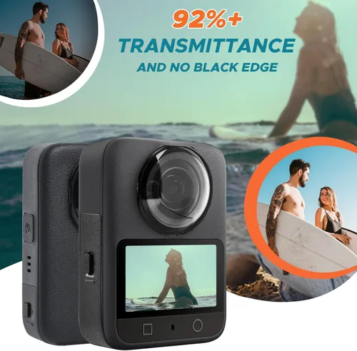 Vista 5 de JZW-Shop Protector de lente de PC con 2 protectores de pantalla compatibles con cámara de acción DJI OSMO 360, 9H, protección contra arañazos