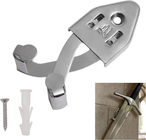 Vista 7 de Mythrojan Soporte de pared de metal de una sola espada, colgador vertical de 3 pulgadas, estante de pared multifuncional ajustable para espada