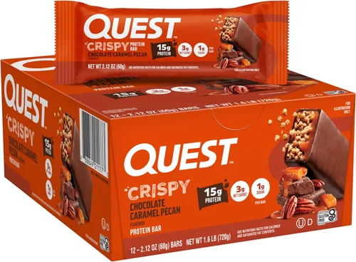 Vista 22 de Quest Nutrition - Barra de proteína crujiente para pastel de cumpleaños, 0.67 onzas de proteína, 0.04 oz de azúcar, 0.07 oz de carbohidratos netos