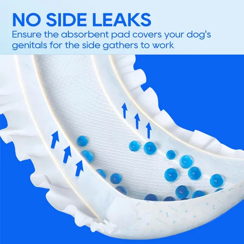 Vista 4 de HONEY CARE All-Absorb A27 - Envoltura para perro macho, 50 unidades, extra pequeña