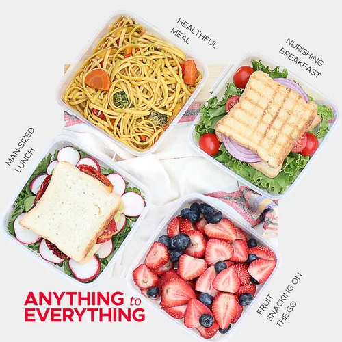 Vista 4 de Tafura Sandwich Containers Sandwich Box - Fiambreras sin BPA (morado, 2 unidades)