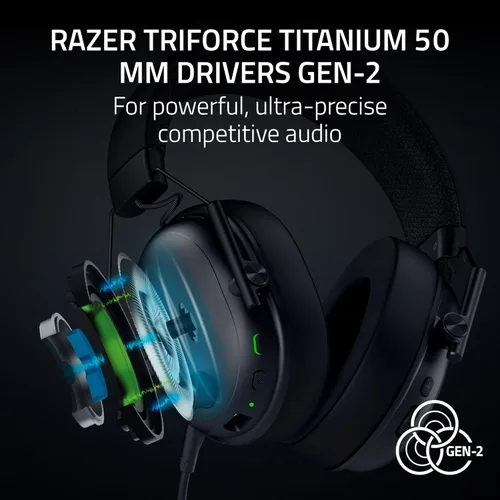 Vista 4 de Razer BlackShark V3 Wireless Gaming Headset for PC: 50mm Drivers - Super Wideband Mic - 2.4 GHz, Bluetooth, USB - Works with Mac, PS5, Nintendo