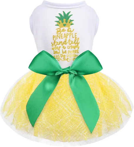 Vista 19 de Yikeyo Vestido de perro para primavera y verano, ropa de perro para perros pequeños, falda para perros pequeños, vestidos de cachorro, vestido
