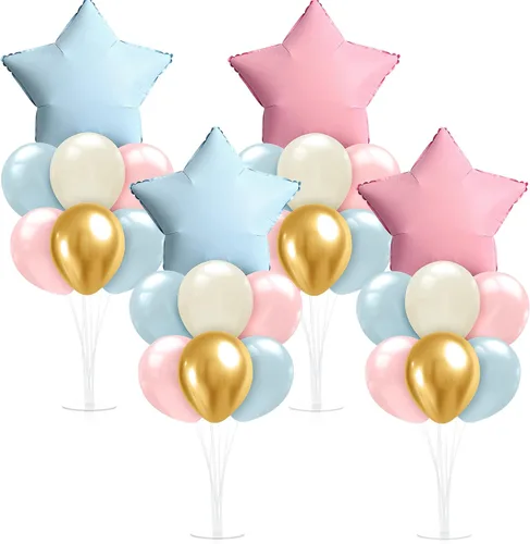Vista 13 de Lunmon 4 Set Black and Gold Party Decorations Balloon Stand Table Centerpieces for Men's Women's Birthday Wedding Retirement Anniversary Decorations