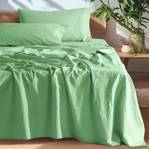 Vista 28 de SONORO KATE - Sábanas 100% de lino puro francés, transpirables y duraderas, antidesgarros, lavables a máquina, bolsillo profundo de 16 pulgadas, 4