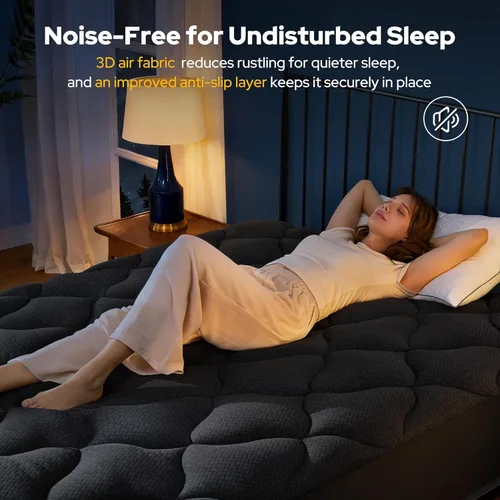 Vista 5 de BEDLORE Protector de colchón impermeable tamaño individual, acolchado con bolsillo profundo de 6 a 15 pulgadas, protector de colchón transpirable