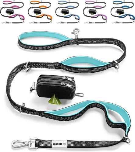 Vista 13 de Correa para perro sin tirones para perros grandes – correa elástica altamente reflectante de 6 pies, correa resistente para perros grandes, 4 asas