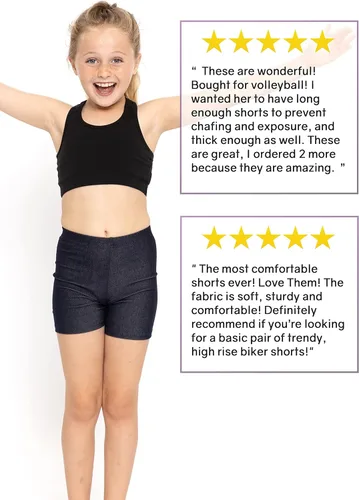 Vista 5 de STRETCH IS COMFORT Pantalones cortos de ciclismo de algodón para niña Talla 4-14