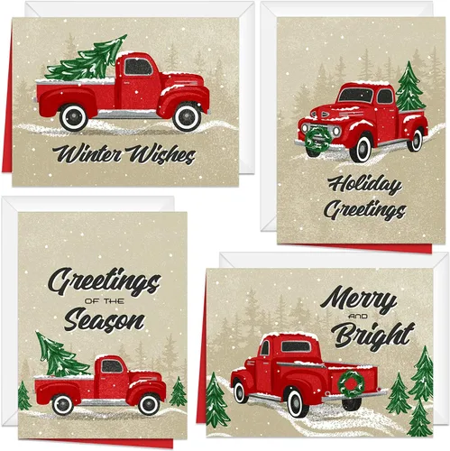 Vista 15 de Adorable paquete de tarjetas navideñas de gnomo, 24 tarjetas de notas de Navidad extravagantes con sobres blancos, 6 diseños ilustrados de gnomos