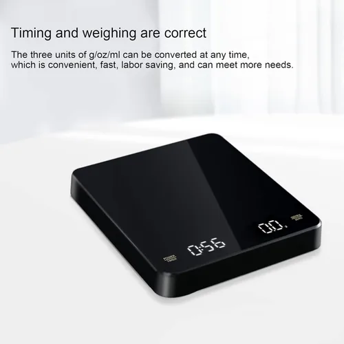 Vista 5 de BestAlice Báscula digital de cocina, 6.6 lbs/0.00 oz, báscula de alimentos multifunción de alta precisión, báscula de café electrónica recargable