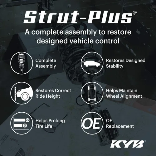 Vista 3 de KYB SR4272 Strut-Plus - Conjunto completo de unidad de esquina -puntal, montaje y resorte, paquete de 1