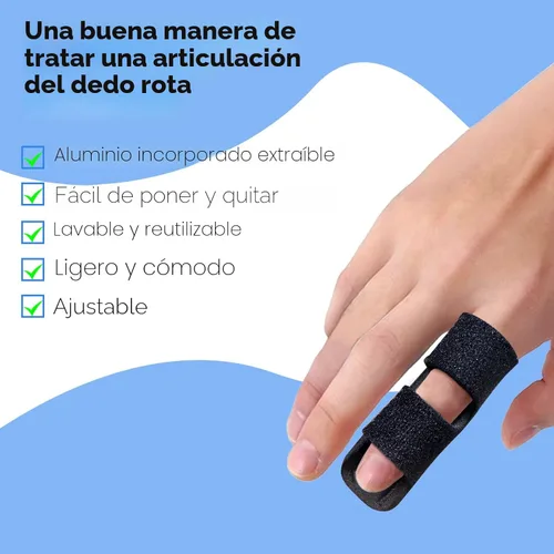 Vista 7 de Férula para dedos, soporte universal para dedo gatillo para dolor de dedos rotos/artritis y alivio de esguinces, férulas para dedo medio, índice