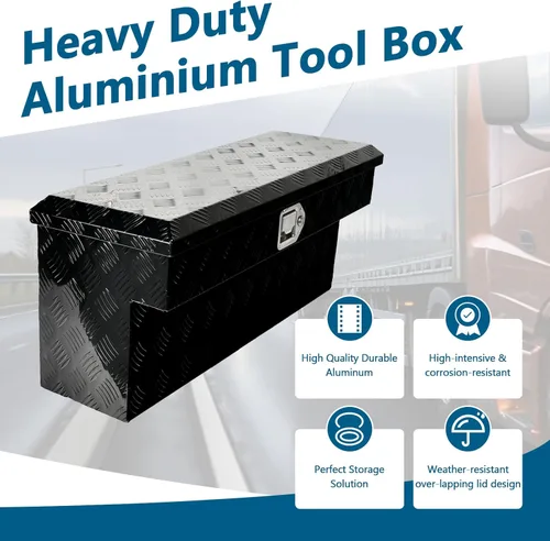 Vista 5 de Caja de herramientas de aluminio de 33 pulgadas para camión, caja de herramientas para camioneta, caja de herramientas para remolque, caja