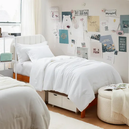 Vista 11 de Dorm Haul® Cozy College - Juego de edredón para cama individual XL, color gris Antártida