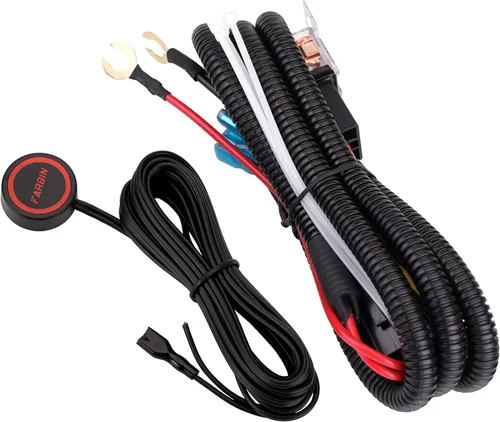 Vista 11 de 12V/24V Botón de contacto momentáneo redondo impermeable para claxon de coche negro con cables presoldados y conector rápido para UTV RZR ATV