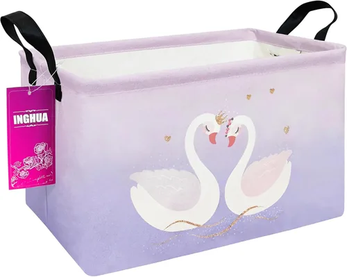 Vista 20 de Cesta de almacenamiento rectangular de tela con organizador de tela para juguetes, libros, ropa, regalos, mascotas - Perfecta para el hogar