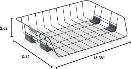 Vista 4 de Fellowes 62112 Bandeja de cartas, carga lateral, 13-3/8 pulgadas x10-1/8 pulgadas x2-5/8 pulgadas, negro