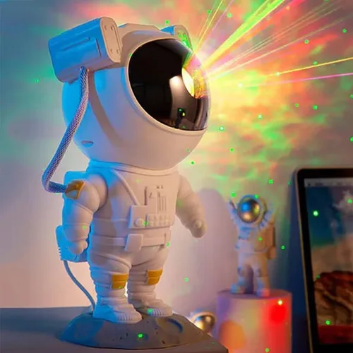 Vista 4 de Pleshy Space Buddy - Proyector de luz nocturna, proyector de luz nocturna de estrella galaxia, proyector de astronauta espacial, luz de proyector