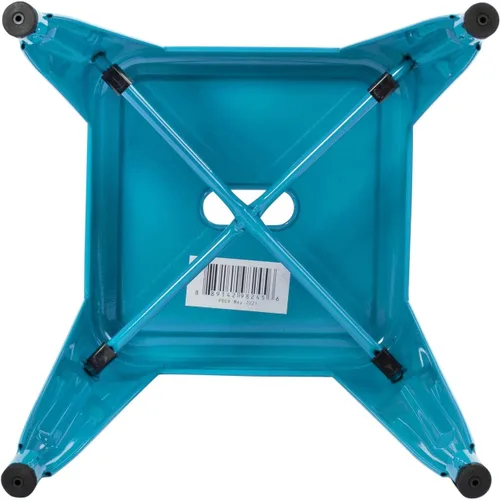 Vista 44 de Flash Furniture Taburete de metal para mesa de comedor, taburete de grado comercial Kai rojo sin espalda, silla de comedor apilable de 18 pulgadas