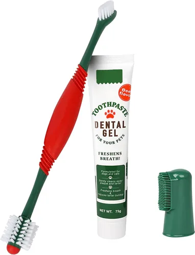 Vista 3 de Kit de pasta de dientes para mascotas, limpieza de dientes de perro, limpieza de dientes de gato, kit de cuidado dental para mascotas, reduce