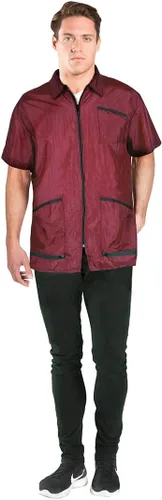 Vista 9 de Betty Dain Premier Barber Jacket, Soft, Lightweight,Water Resistant Nylon Repels Hair,Zippered Front Negro