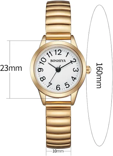 Vista 4 de BOSHIYA Easy Reader - Reloj de pulsera de expansión de acero inoxidable de 0.906in para mujer