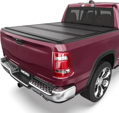 Vista 13 de OEDRO FRP Cubierta Rígida de Tonneau de Triple Pliegue Compatible con Dodge Ram 1500 2009-2024 (Carrocería Clásica y Nueva) Cama de 5.6 pies sin Ram