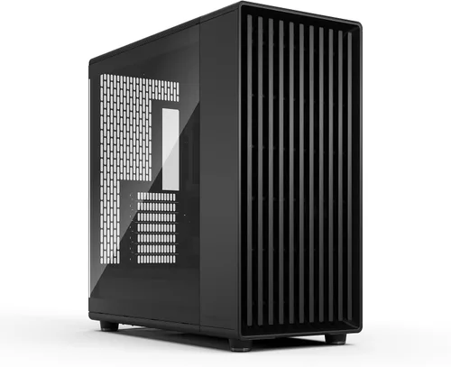 Fractal Design North XL Momentum Black - Panel lateral de vidrio - Parte delantera de madera de roble ennegrecido genuina - Estuche de PC de alto