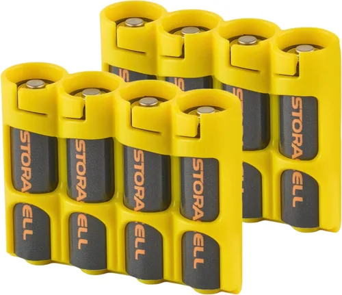 Vista 16 de Soporte para 12 baterías Storacell, AA Powerpax, color amarillo.
