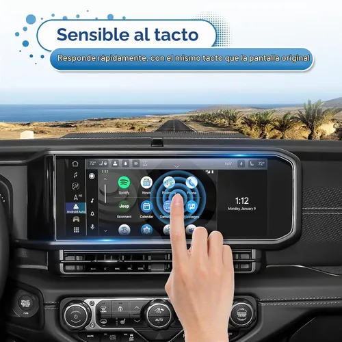 Vista 5 de 2024 2025 2026 Gladiator Protector de pantalla para Jeep Gladiator (Sport/Sport S/Willys/Mojave/Rubicon) Pantalla táctil de 12.3 pulgadas, vidrio