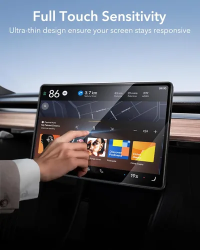 Vista 8 de ESR Protector de pantalla de vidrio templado para Tesla Model Y (2025-2020), Tesla Model 3 (2023-2017), protector de pantalla táctil de 15 pulgadas