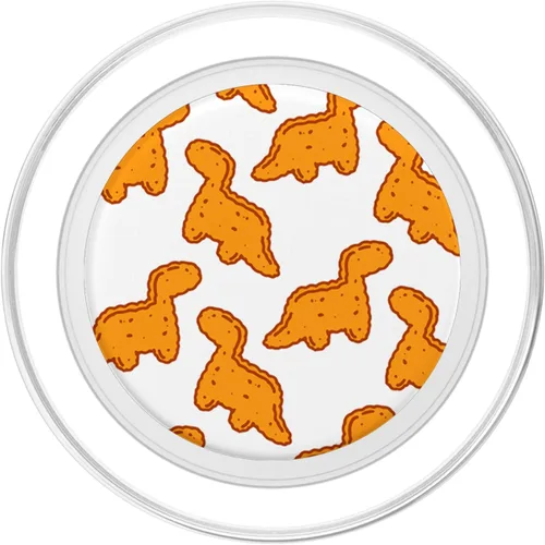 Vista 2 de Lindo dinosaurio T-Rex patrón de pepita de pollo divertido tiranosaurio PopSockets PopGrip: agarre intercambiable para teléfonos y tabletas