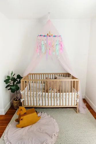 Vista 23 de Jenn & Joos Toldo de cama de princesa sirena para niñas, toldo de cama de mosquitero para cama de tamaño individual/matrimonial/queen, red de cama