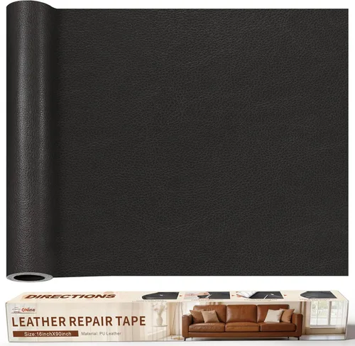 Vista 61 de ONine - Cinta de reparación de piel, parche para reparación de piel autoadhesivo de 12 x 48 pulgadas, impermeable, resistente al desgaste, para Negro