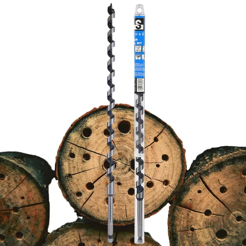 Vista 40 de SOMADA Broca de taladro de 1-1/2 pulgadas x 6-1/2 pulgadas para madera, vástago hexagonal de cambio rápido de 1/4 pulgadas, broca larga de tres